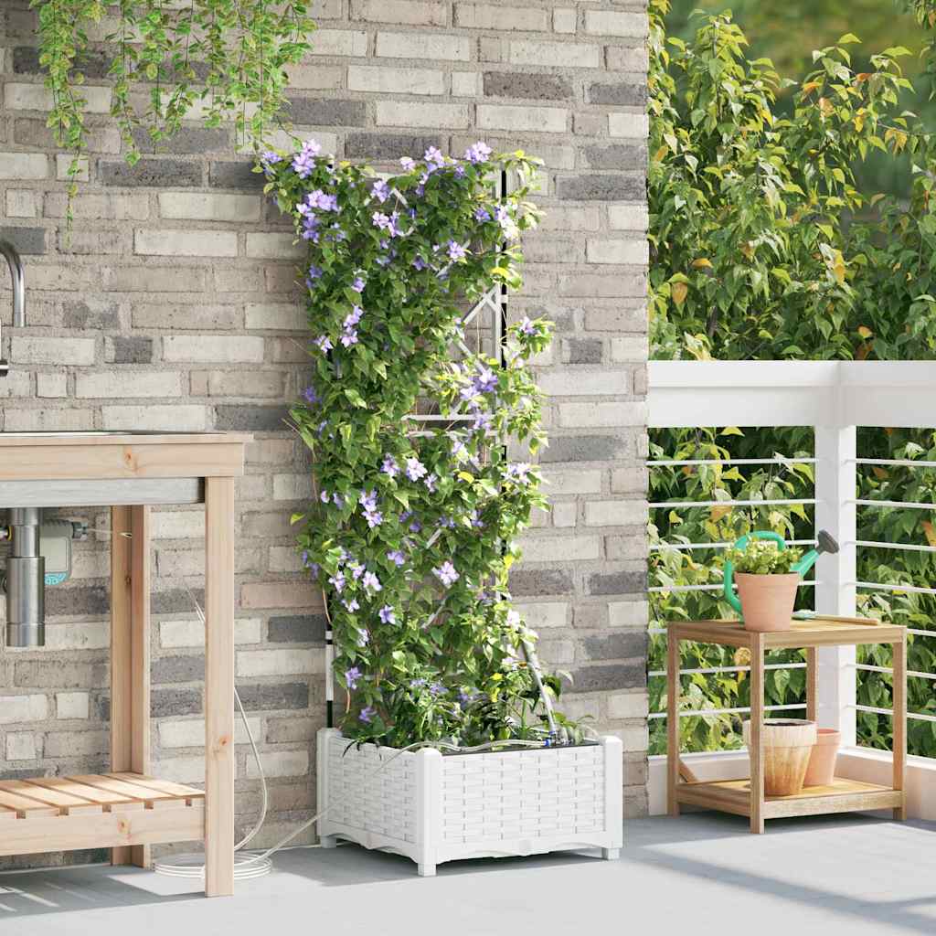 Vaso da giardino Bianco 40 x 40 x 126 cm PP