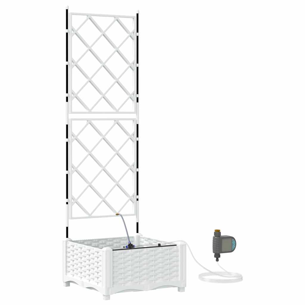 Vaso da giardino Bianco 40 x 40 x 126 cm PP
