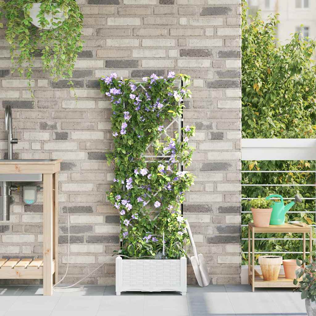 Vaso da giardino Bianco 40 x 40 x 126 cm PP