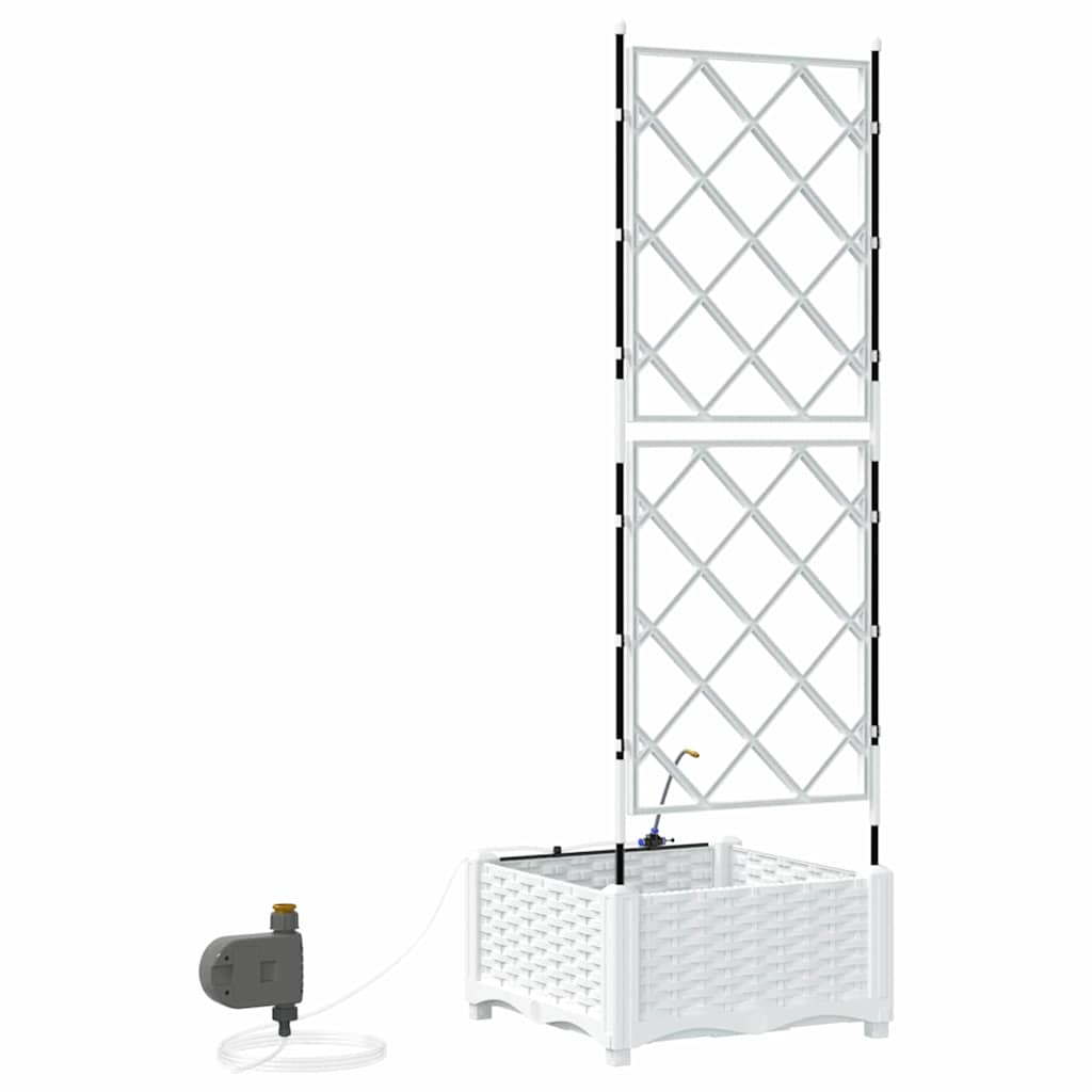 Vaso da giardino Bianco 40 x 40 x 126 cm PP
