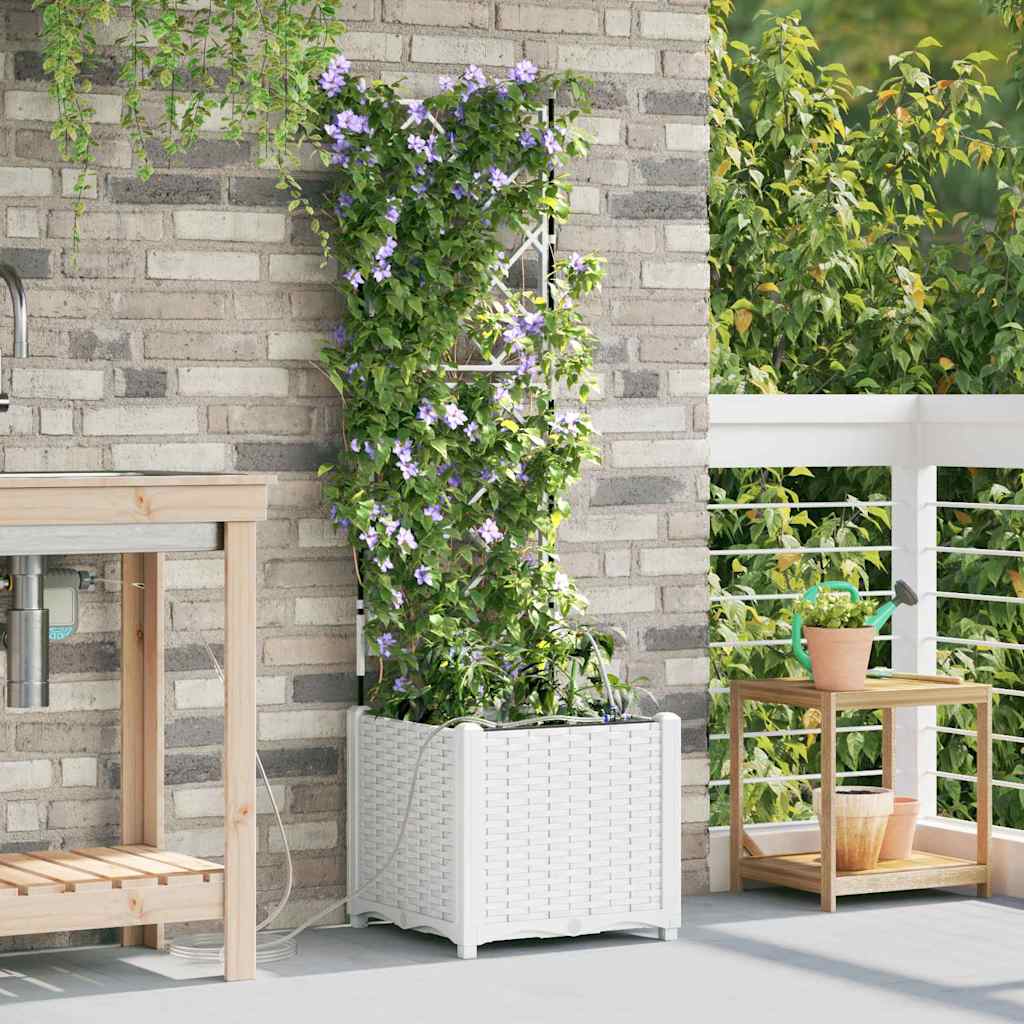 Vaso da giardino Bianco 40 x 40 x 142 cm PP