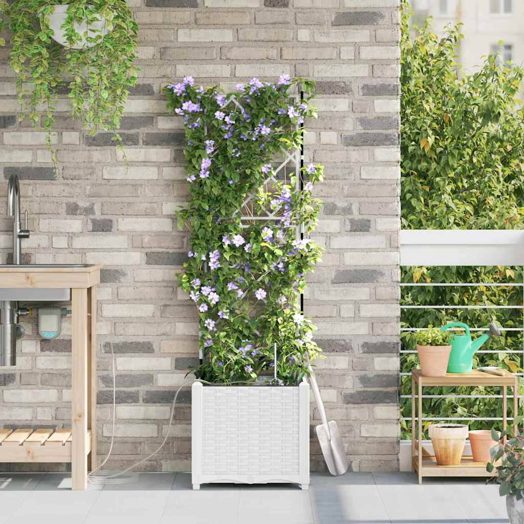 Vaso da giardino Bianco 40 x 40 x 142 cm PP