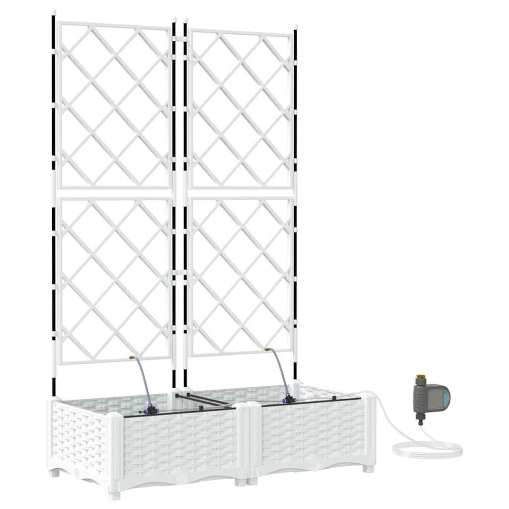 Vaso da giardino 2 pz Bianco 80 x 40 x 126 cm PP