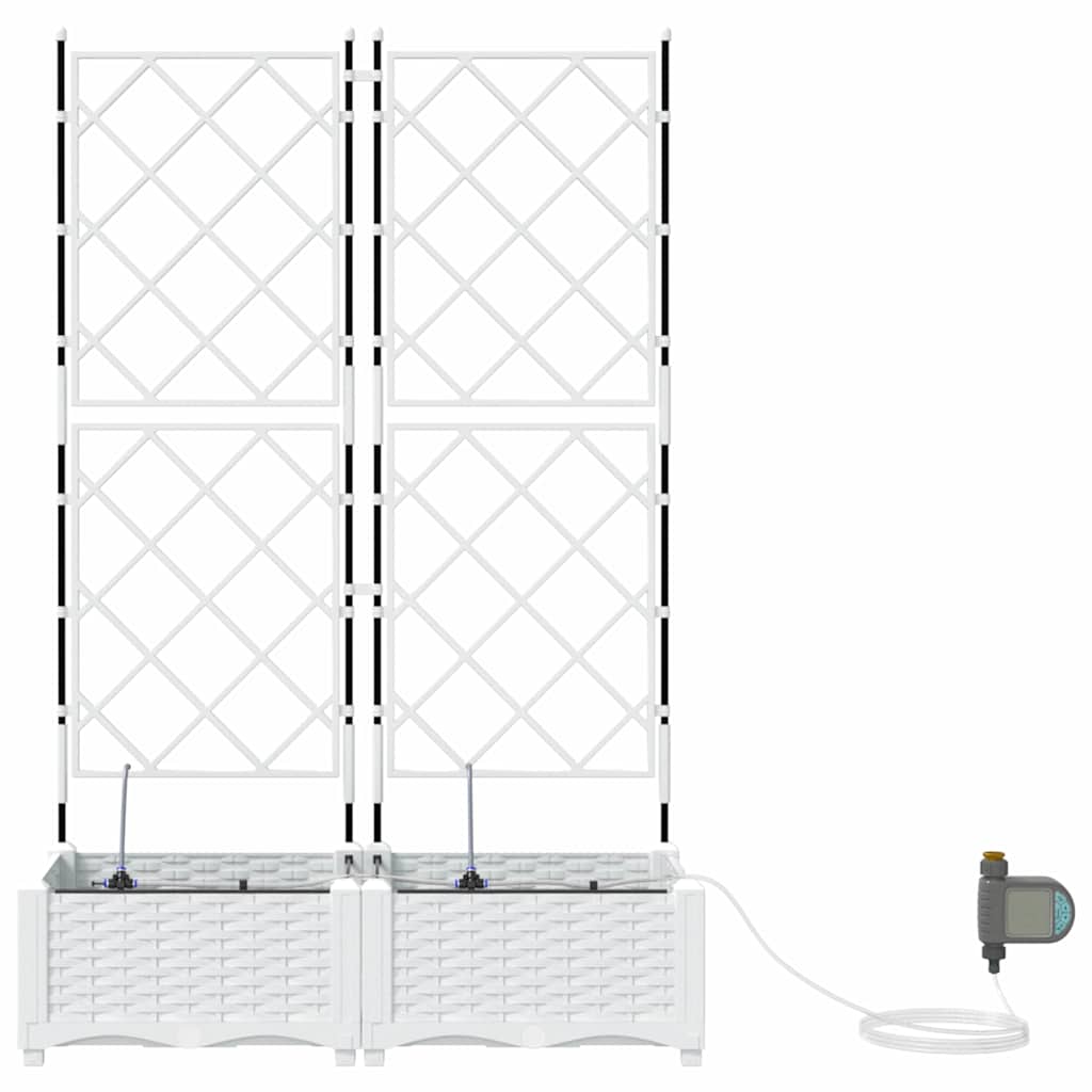 Vaso da giardino 2 pz Bianco 80 x 40 x 126 cm PP