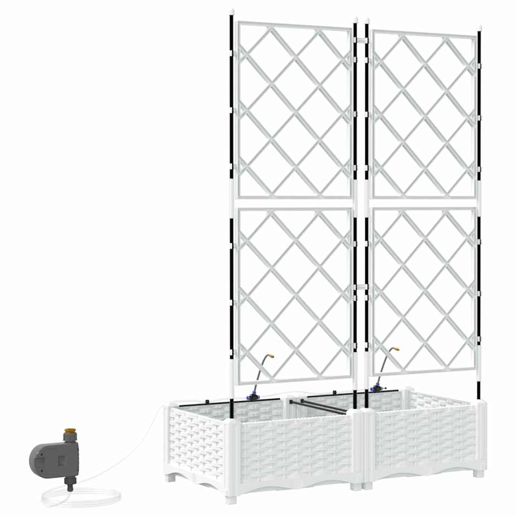 Vaso da giardino 2 pz Bianco 80 x 40 x 126 cm PP