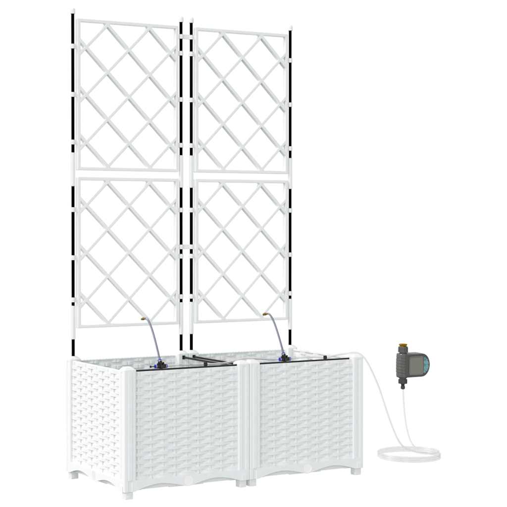 Vaso da giardino 2 pz Bianco 80 x 40 x 142 cm PP