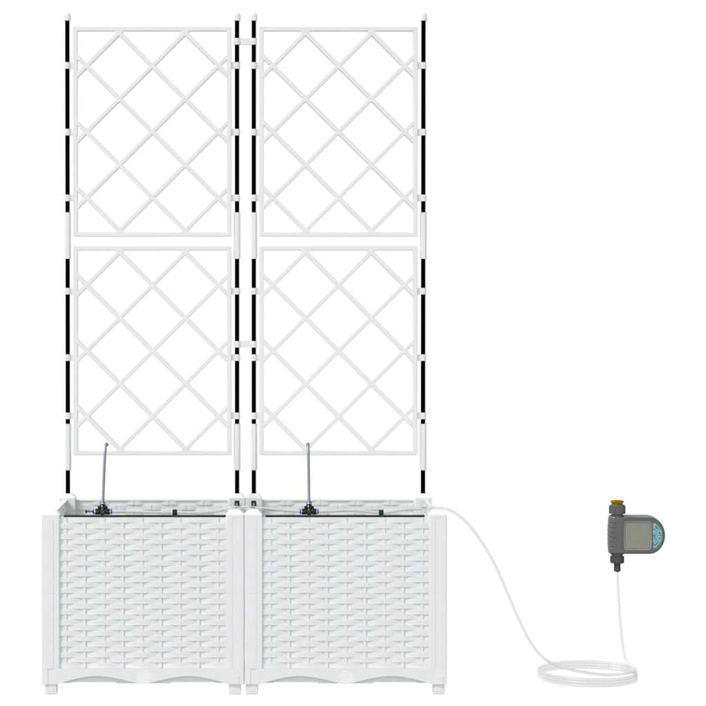 Vaso da giardino 2 pz Bianco 80 x 40 x 142 cm PP