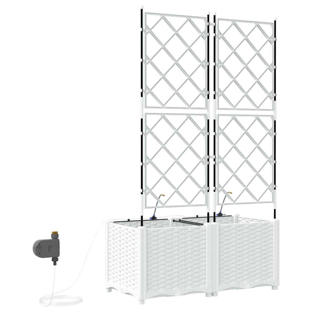 Vaso da giardino 2 pz Bianco 80 x 40 x 142 cm PP