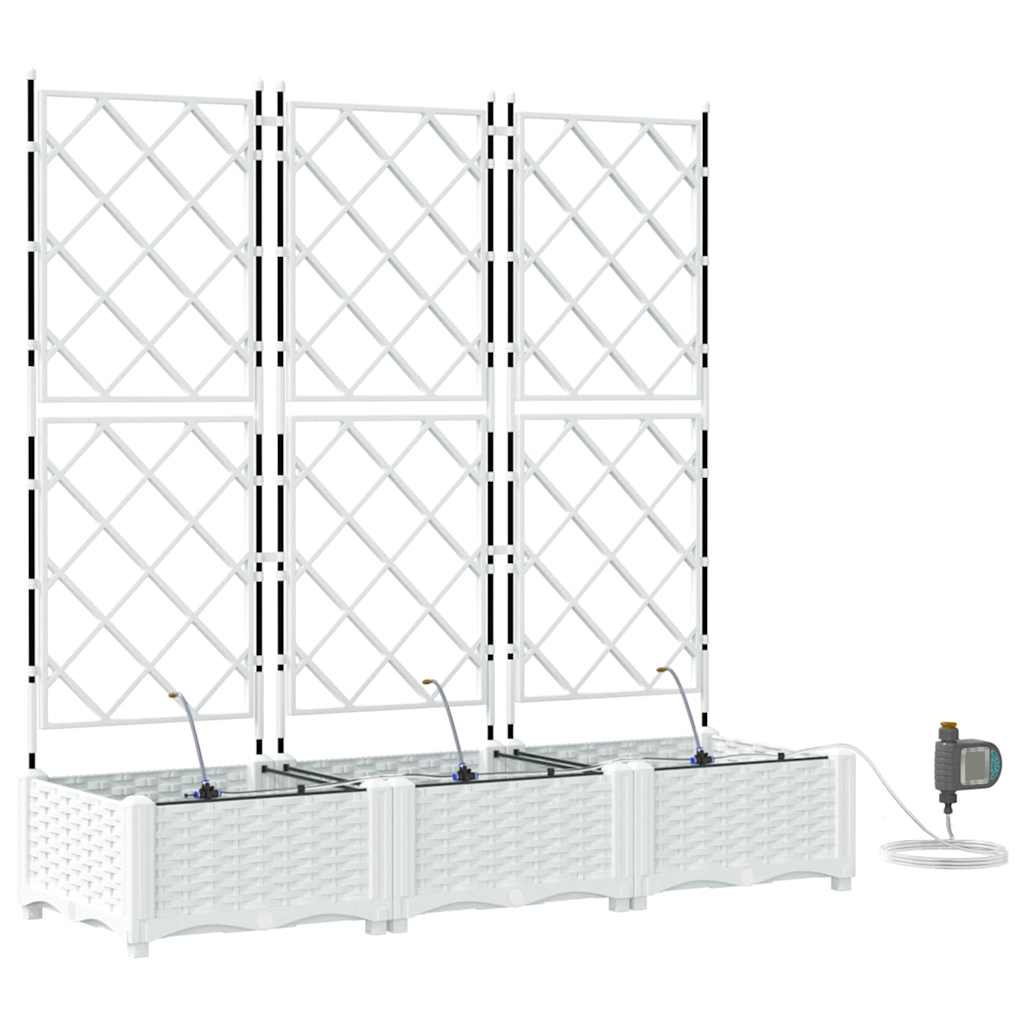 Vaso da giardino 3 pz Bianco 120 x 40 x 126 cm PP