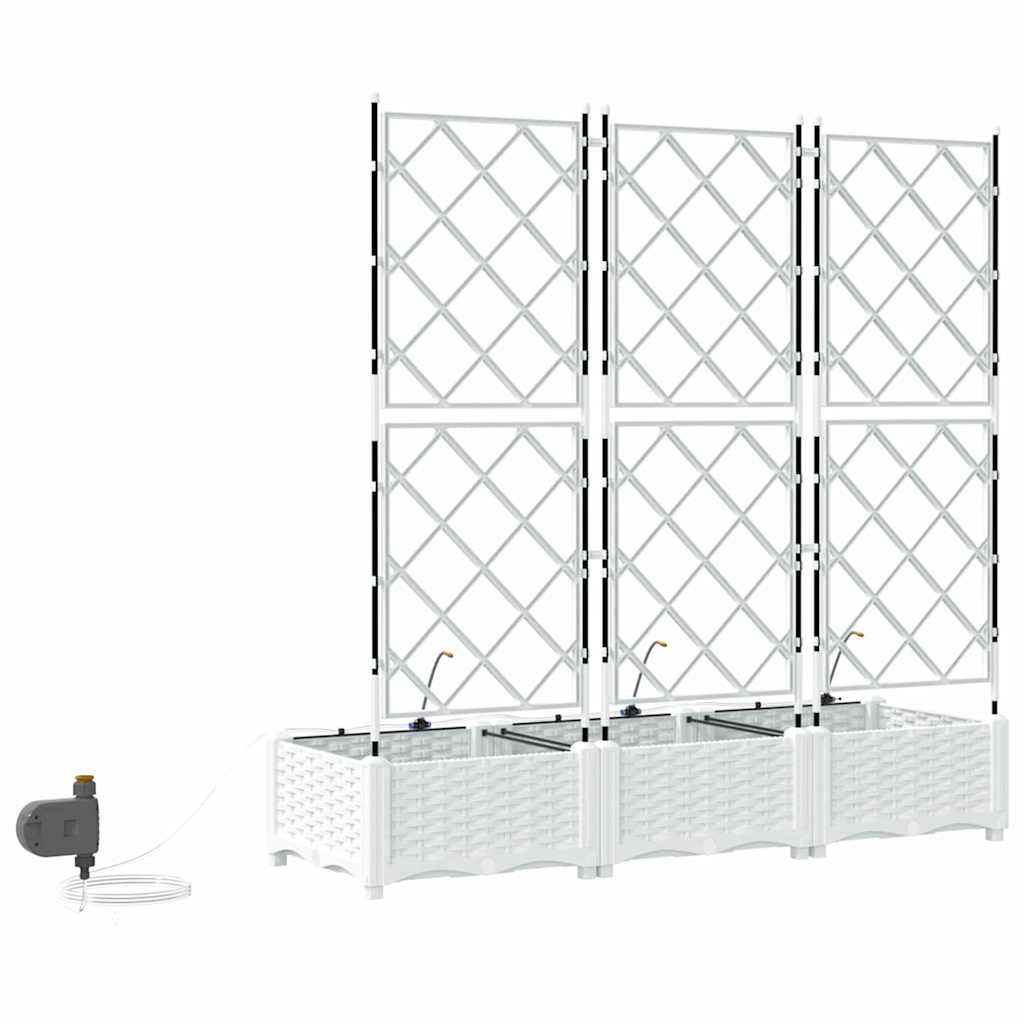 Vaso da giardino 3 pz Bianco 120 x 40 x 126 cm PP
