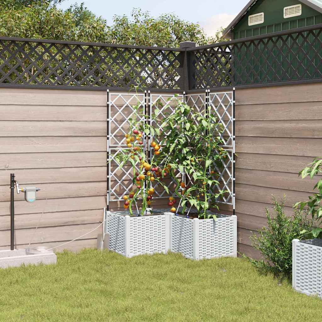 Vaso da giardino 3 pz Bianco 80 x 80 x 142 cm PP