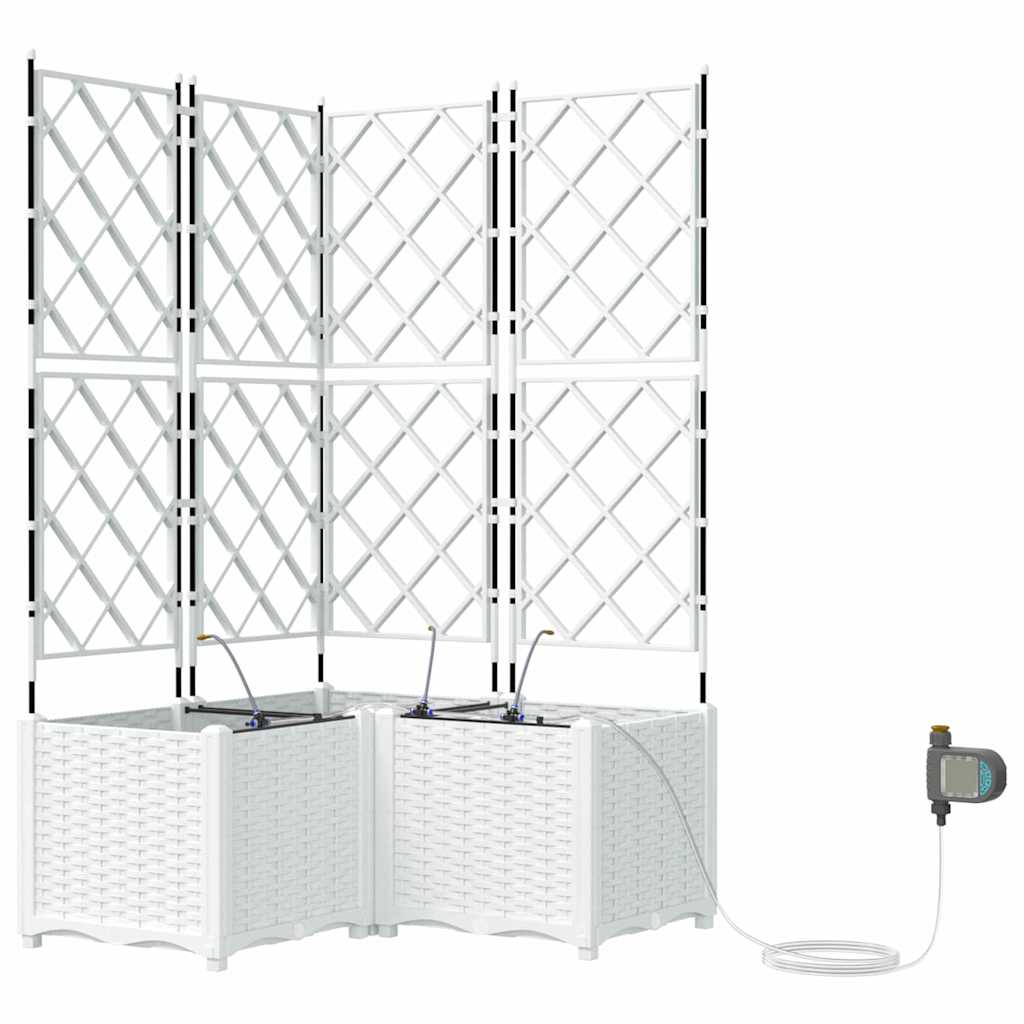 Vaso da giardino 3 pz Bianco 80 x 80 x 142 cm PP