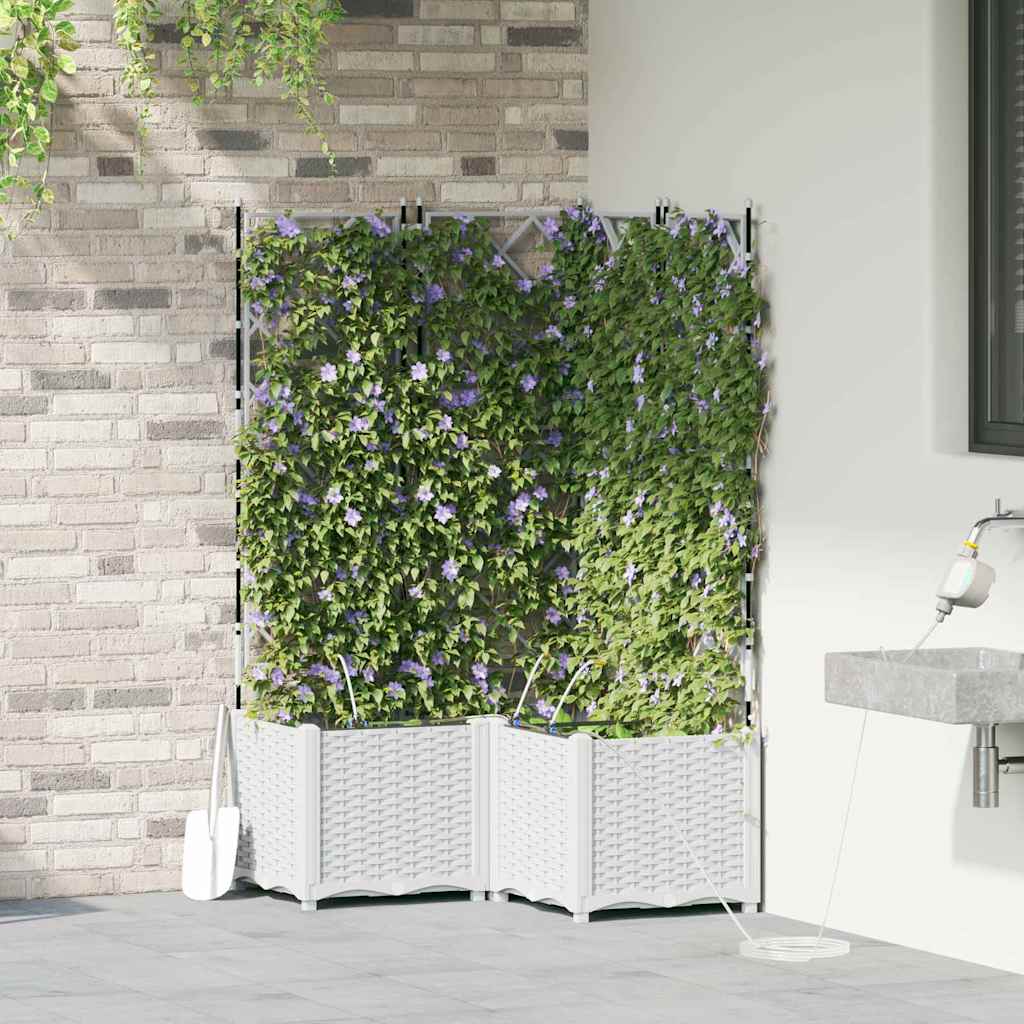 Vaso da giardino 3 pz Bianco 80 x 80 x 142 cm PP