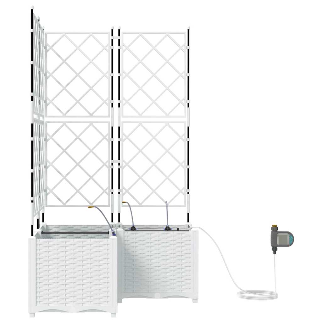 Vaso da giardino 3 pz Bianco 80 x 80 x 142 cm PP