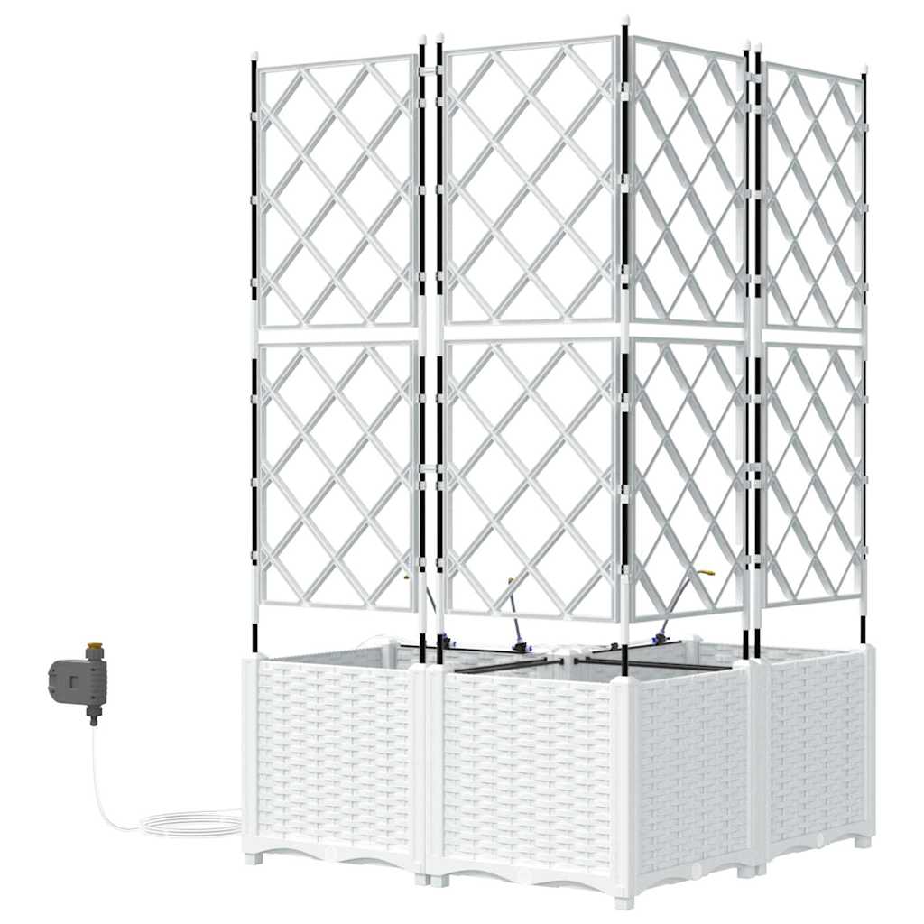 Vaso da giardino 3 pz Bianco 80 x 80 x 142 cm PP