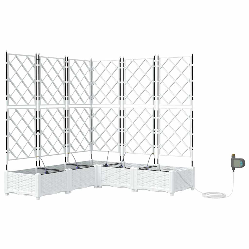 Vaso da giardino 5 pz Bianco 120 x 120 x 126 cm PP