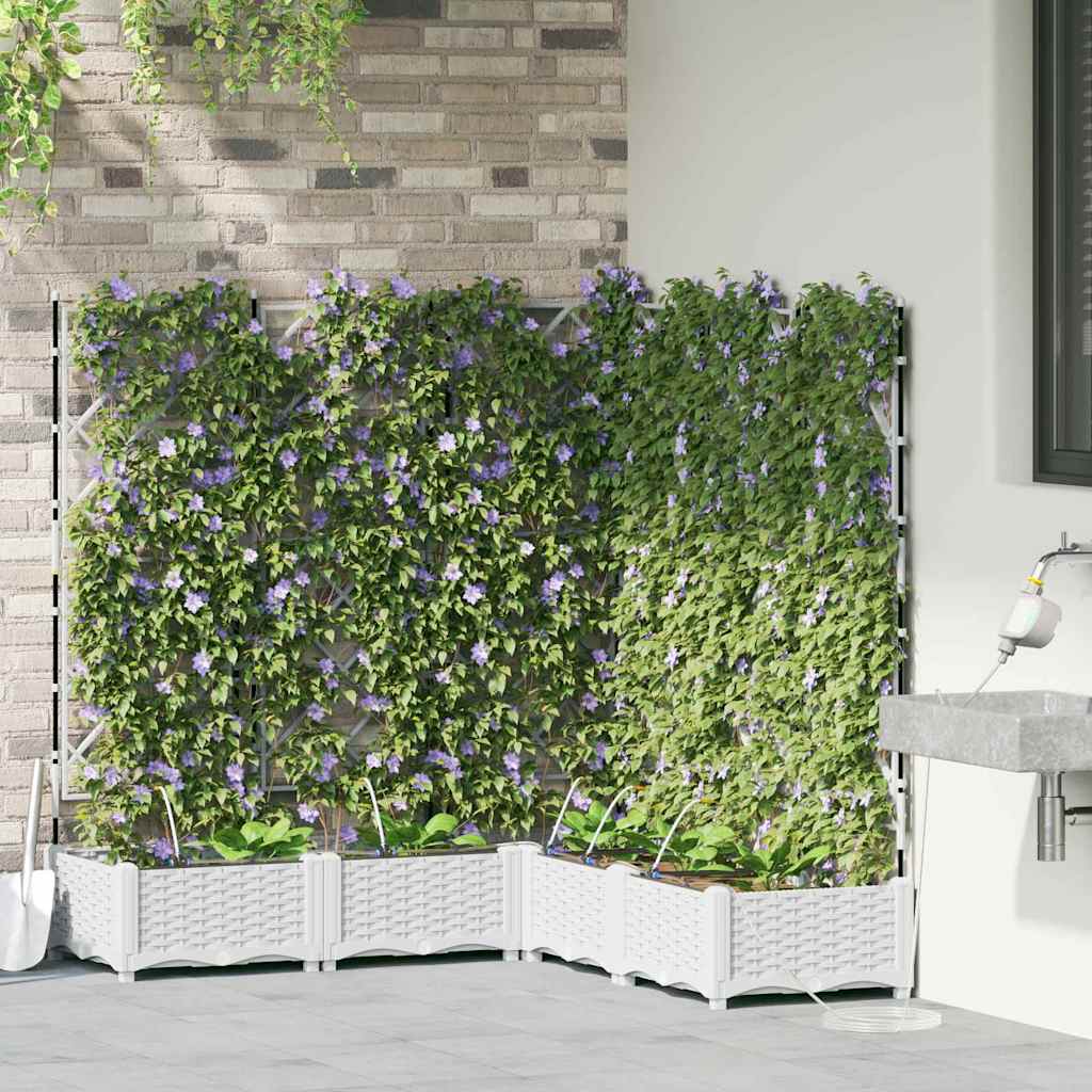 Vaso da giardino 5 pz Bianco 120 x 120 x 126 cm PP