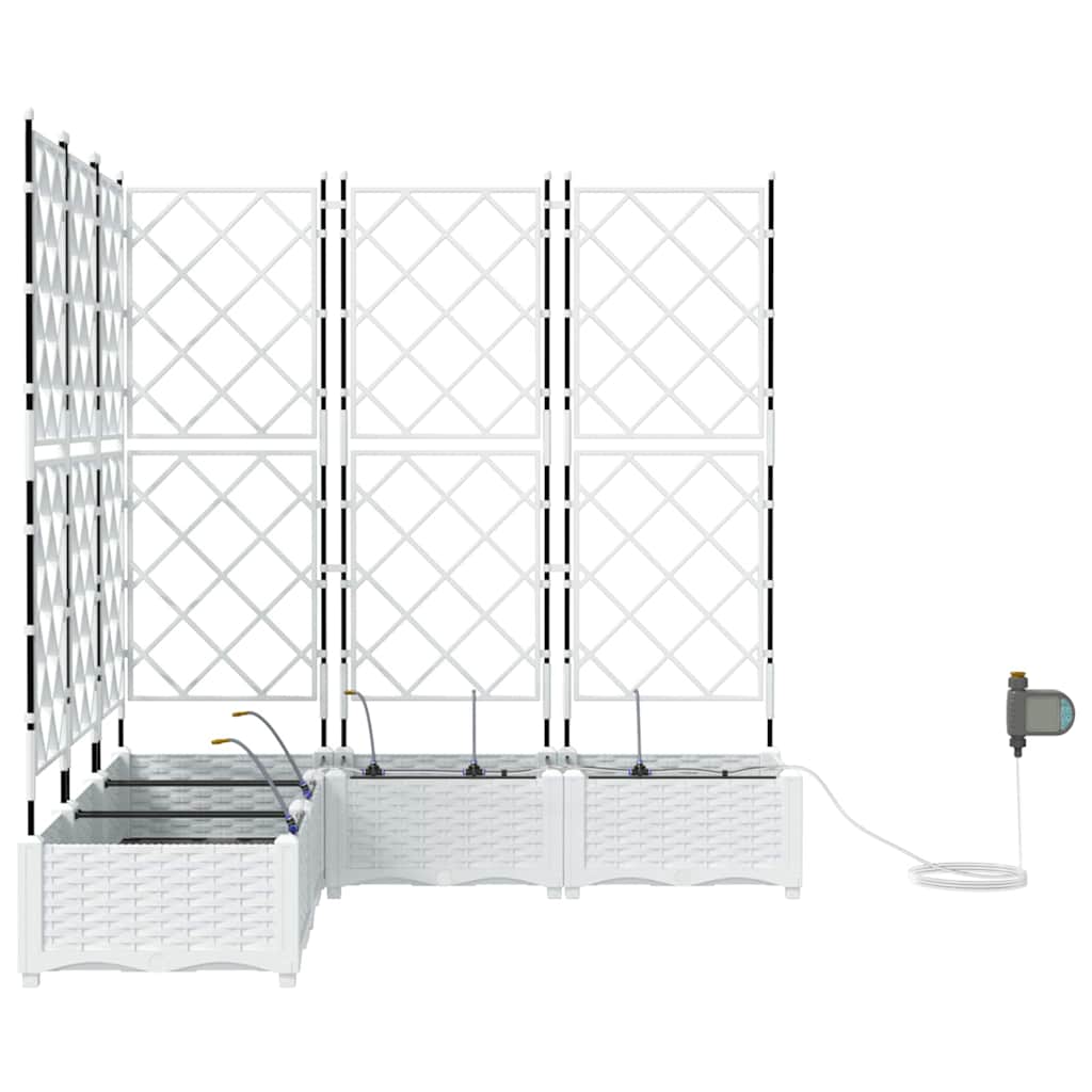 Vaso da giardino 5 pz Bianco 120 x 120 x 126 cm PP