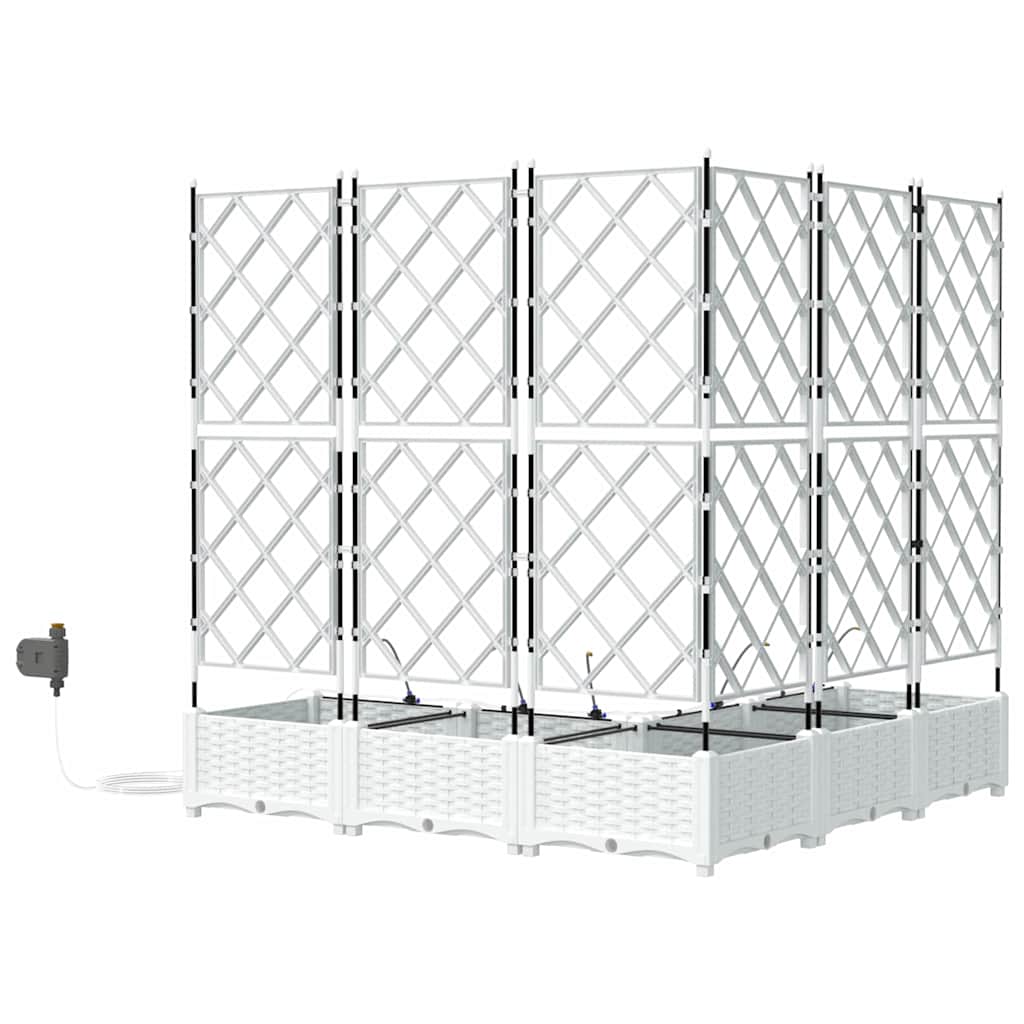Vaso da giardino 5 pz Bianco 120 x 120 x 126 cm PP