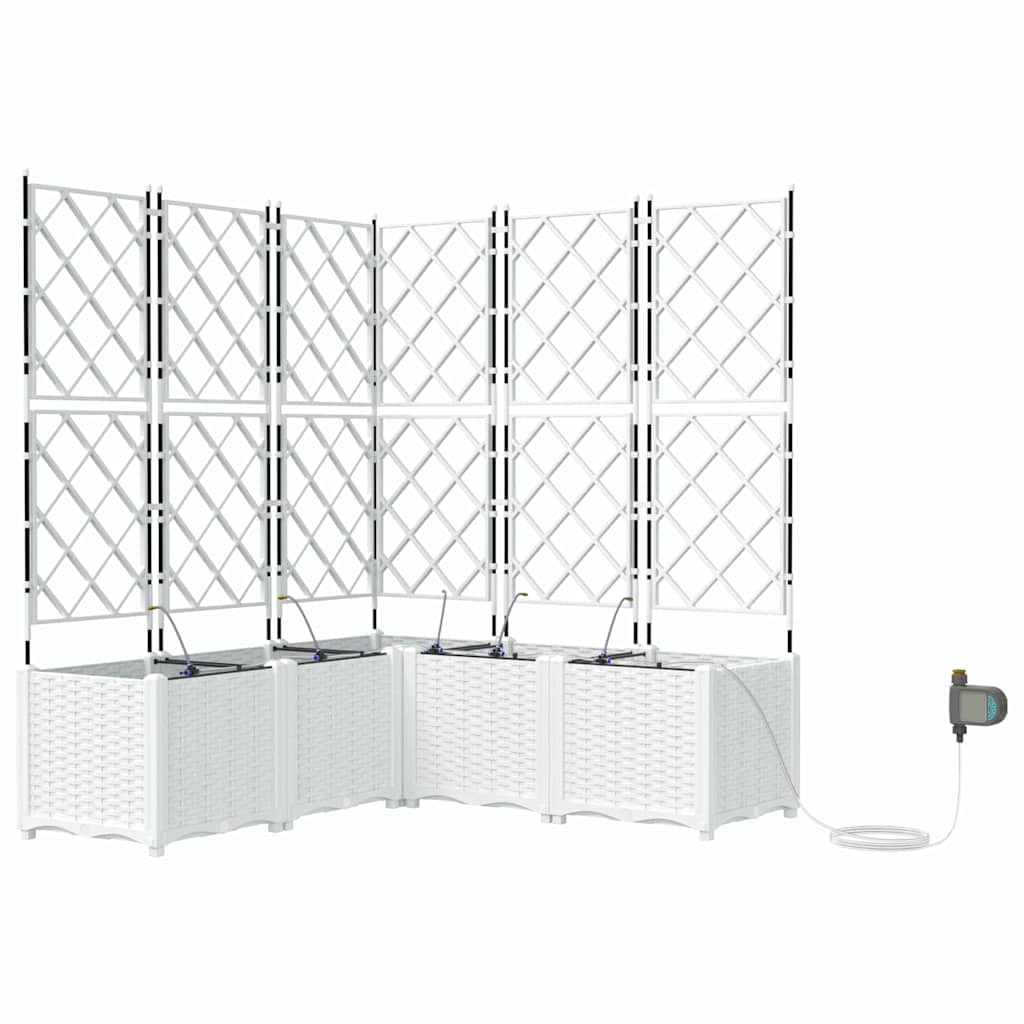 Vaso da giardino 5 pz Bianco 120 x 120 x 142 cm PP