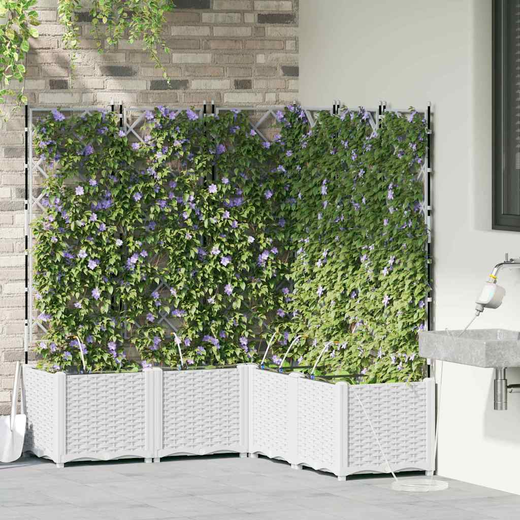 Vaso da giardino 5 pz Bianco 120 x 120 x 142 cm PP