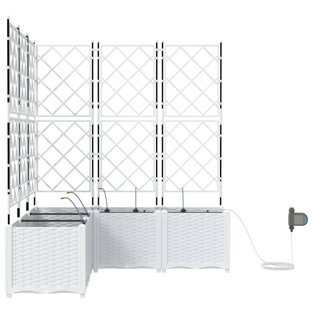 Vaso da giardino 5 pz Bianco 120 x 120 x 142 cm PP