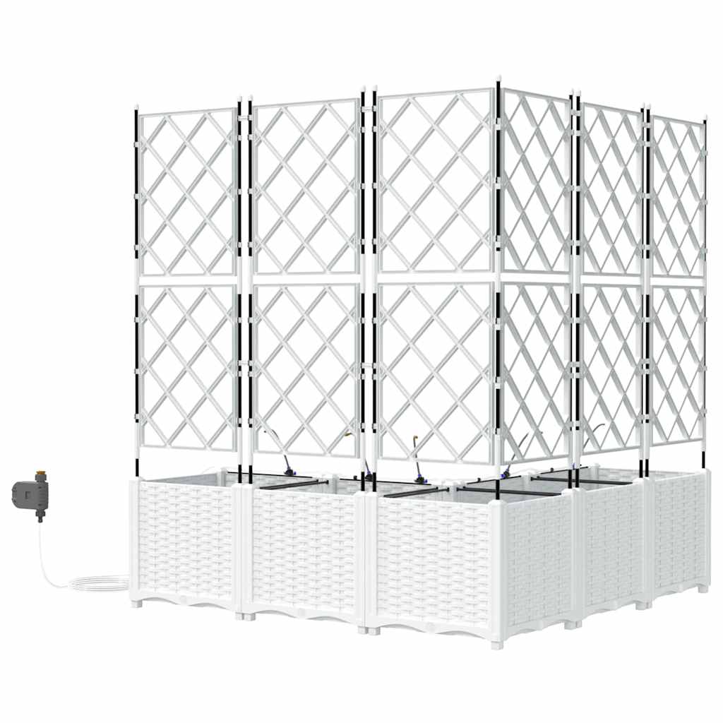 Vaso da giardino 5 pz Bianco 120 x 120 x 142 cm PP