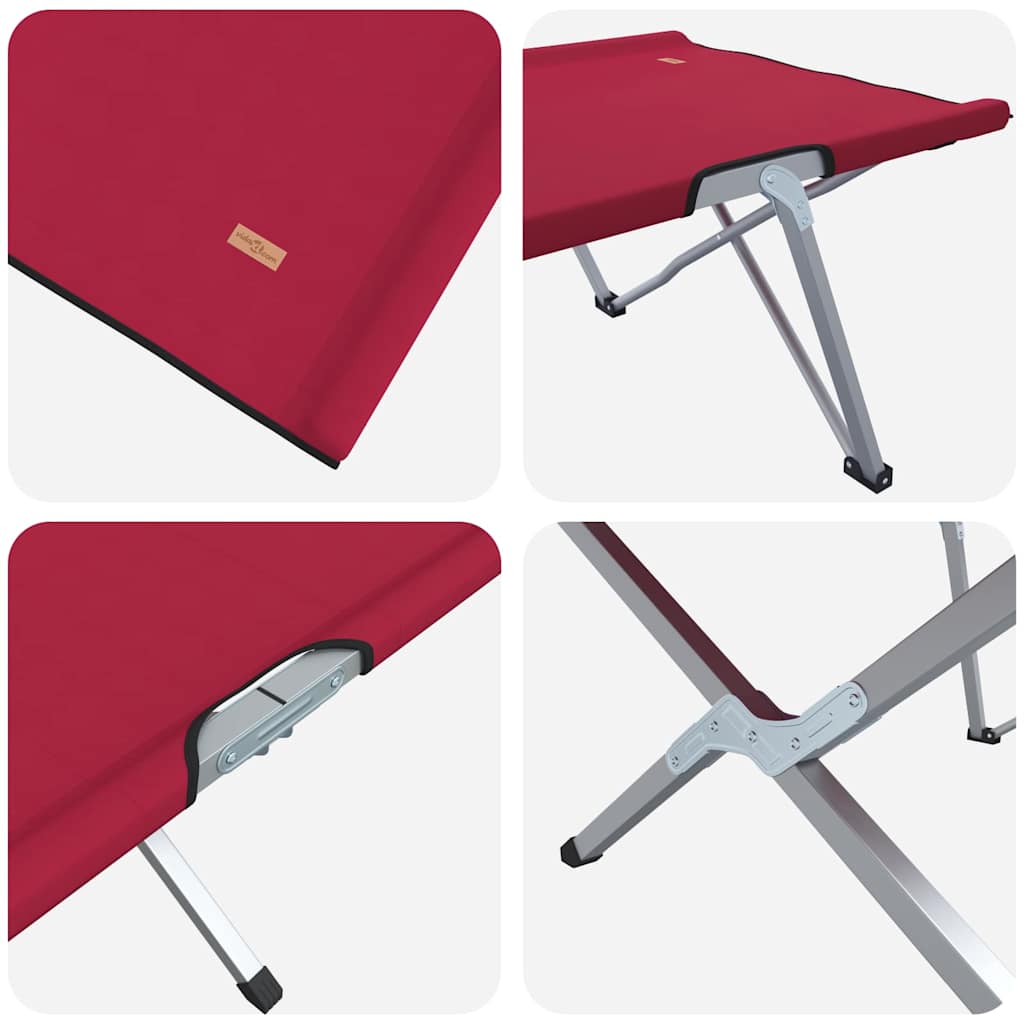 Letto da campeggio pieghevole Rosso 194 x 62,5 x 42,5 cm