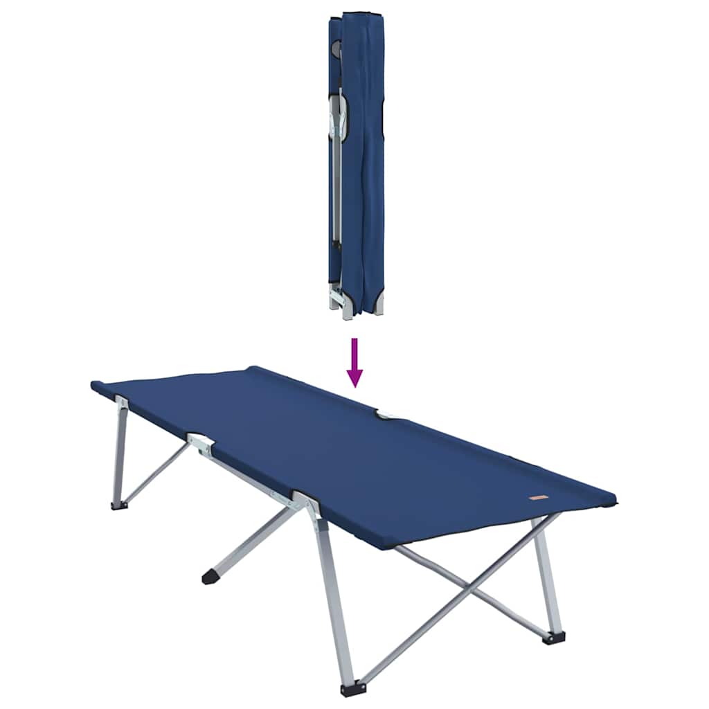 Letto da campeggio pieghevole 2 pz Blu 194 x 62,5 x 42,5 cm