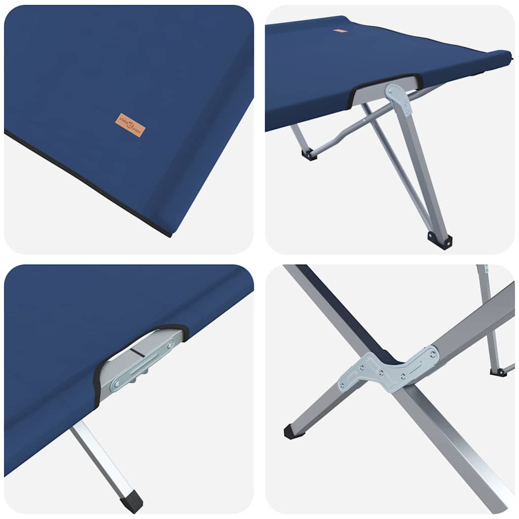 Letto da campeggio pieghevole 2 pz Blu 194 x 62,5 x 42,5 cm