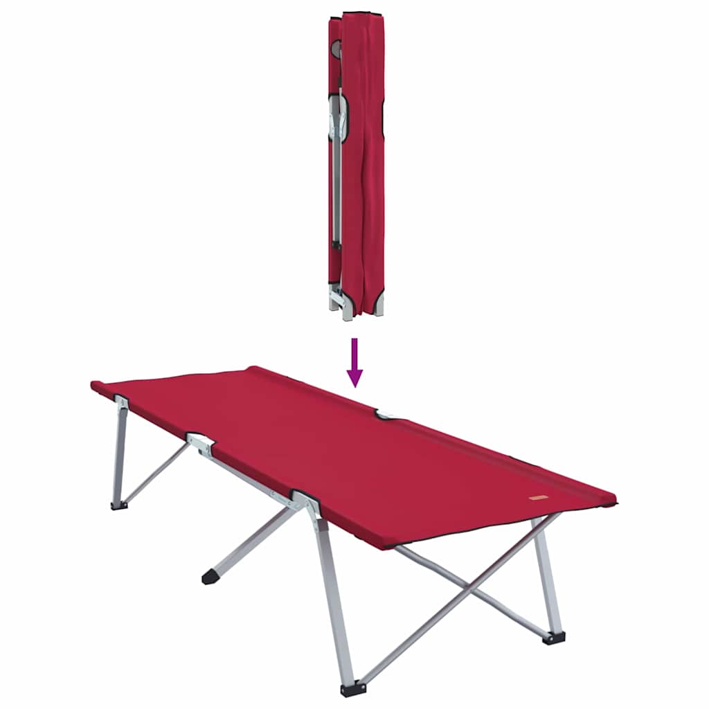 Letto da campeggio pieghevole 2 pz Rosso 194 x 62,5 x 42,5 cm