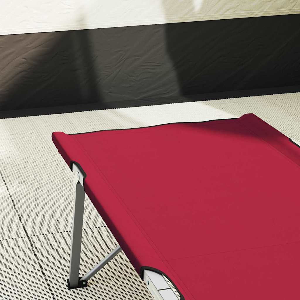 Letto da campeggio pieghevole 2 pz Rosso 194 x 62,5 x 42,5 cm