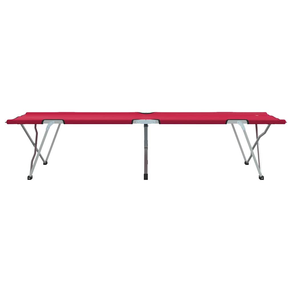 Letto da campeggio pieghevole 2 pz Rosso 194 x 62,5 x 42,5 cm