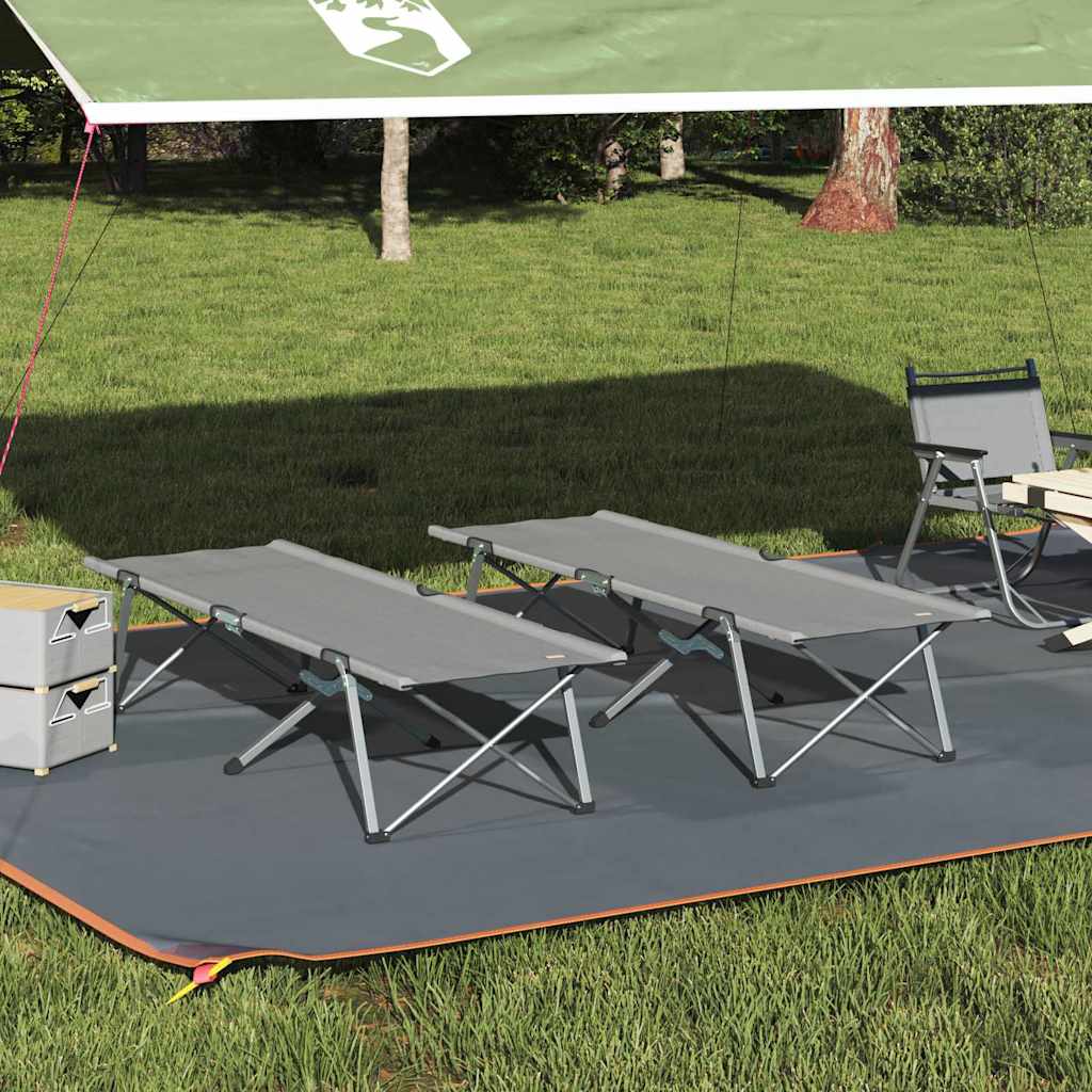 Letto da campeggio pieghevole 2 pz Grigio 194 x 62,5 x 42,5 cm