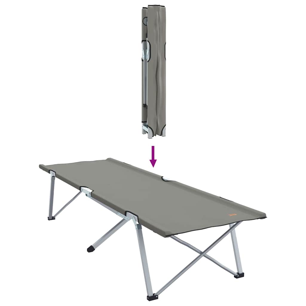 Letto da campeggio pieghevole 2 pz Grigio 194 x 62,5 x 42,5 cm