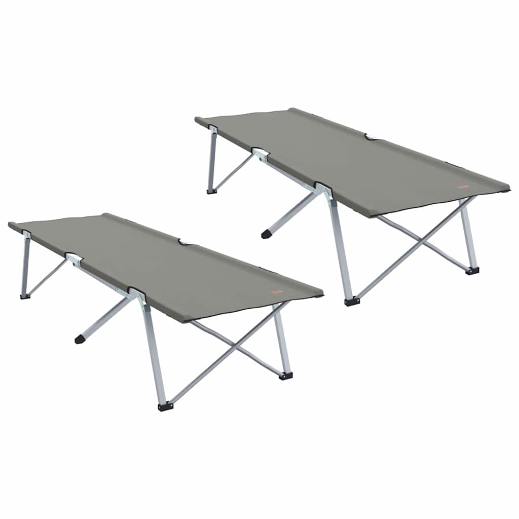 Letto da campeggio pieghevole 2 pz Grigio 194 x 62,5 x 42,5 cm