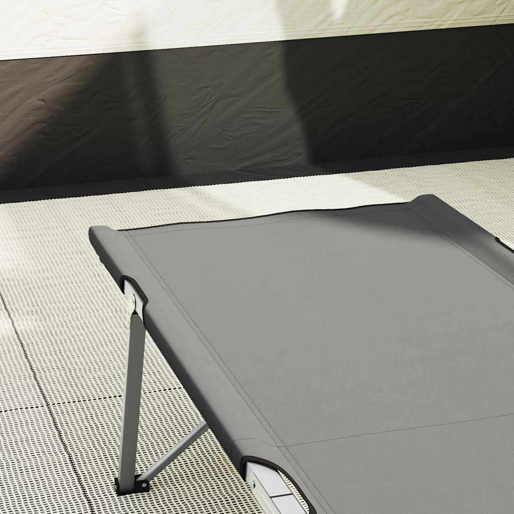 Letto da campeggio pieghevole 2 pz Grigio 194 x 62,5 x 42,5 cm