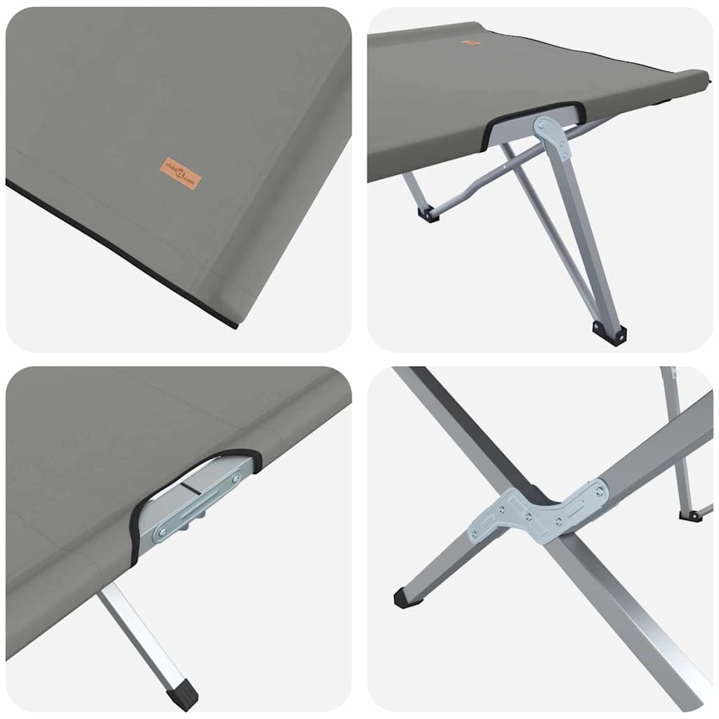 Letto da campeggio pieghevole 2 pz Grigio 194 x 62,5 x 42,5 cm