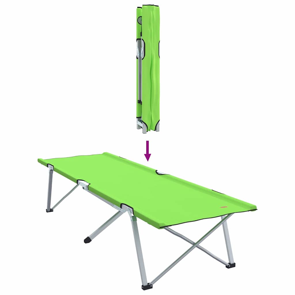 Letto da campeggio pieghevole 2 pz Verde 194 x 62,5 x 42,5 cm