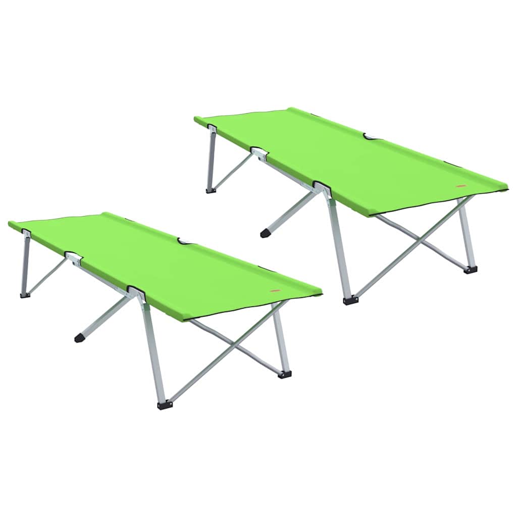 Letto da campeggio pieghevole 2 pz Verde 194 x 62,5 x 42,5 cm