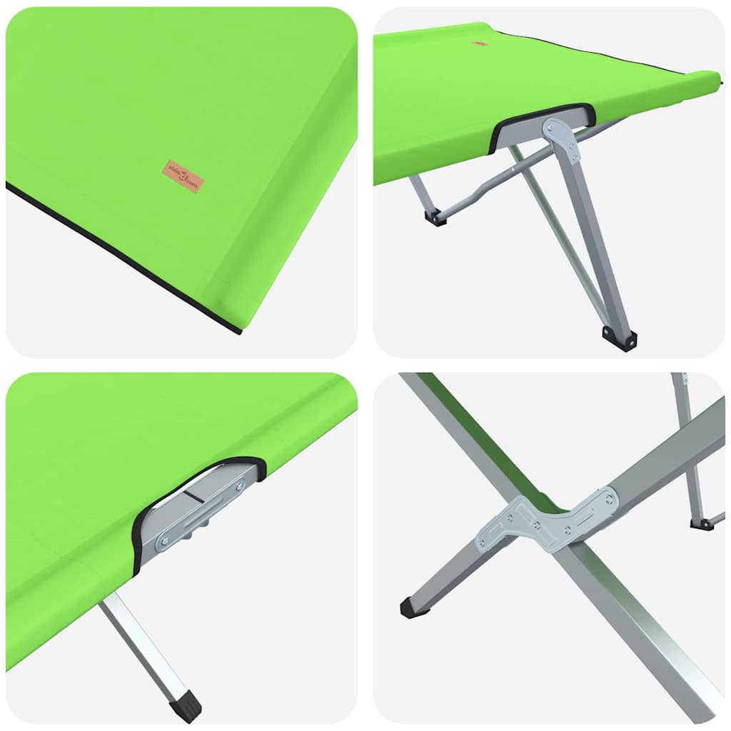 Letto da campeggio pieghevole 2 pz Verde 194 x 62,5 x 42,5 cm