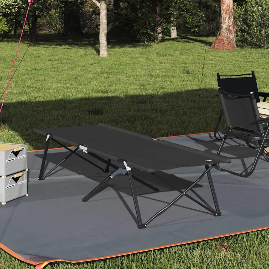 Letto da campeggio pieghevole Nero 206 x 76 x 74 cm