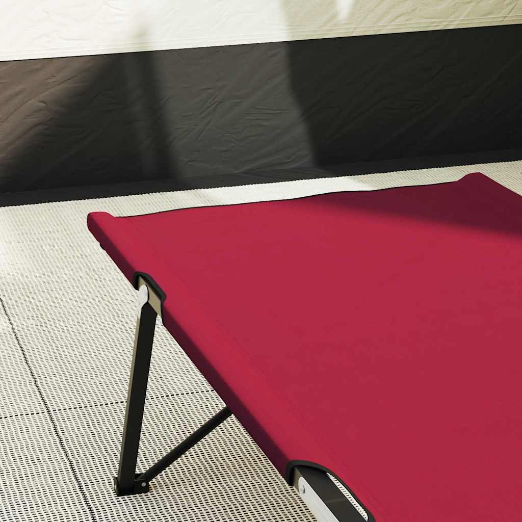 Letto da campeggio pieghevole Rosso 206 x 76 x 74 cm