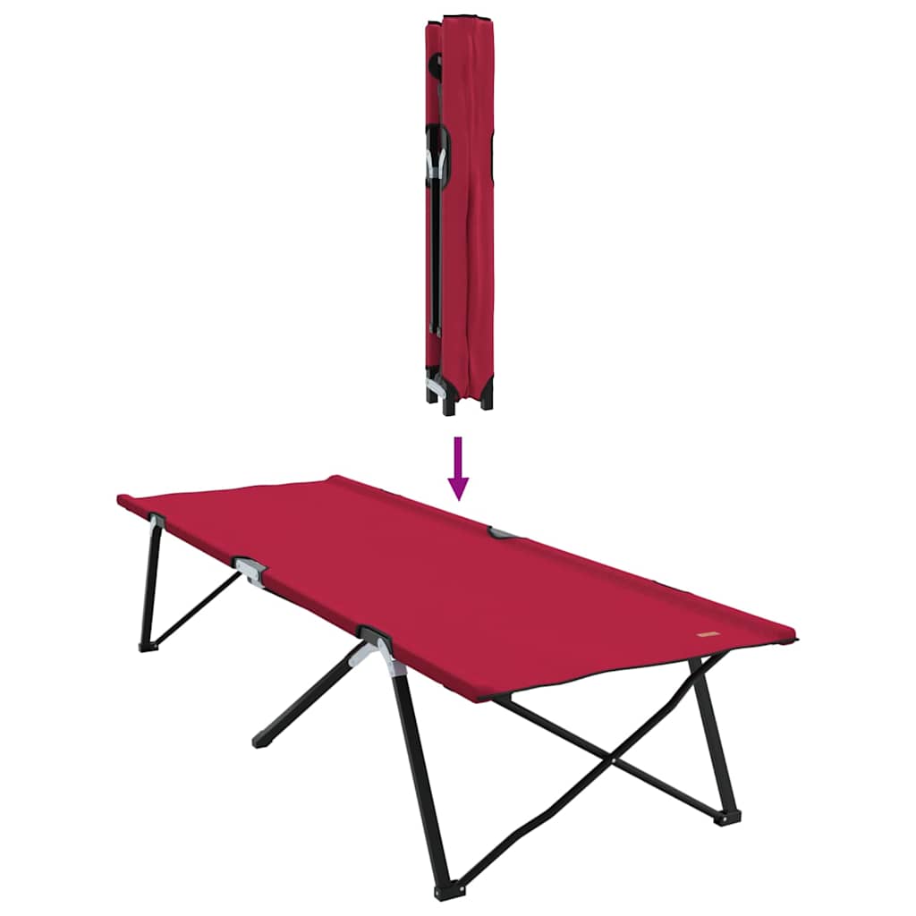 Letto da campeggio pieghevole Rosso 206 x 76 x 74 cm