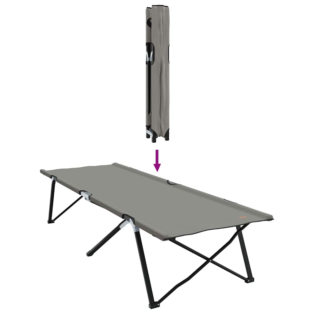 Letto da campeggio pieghevole Grigio 206 x 76 x 74 cm