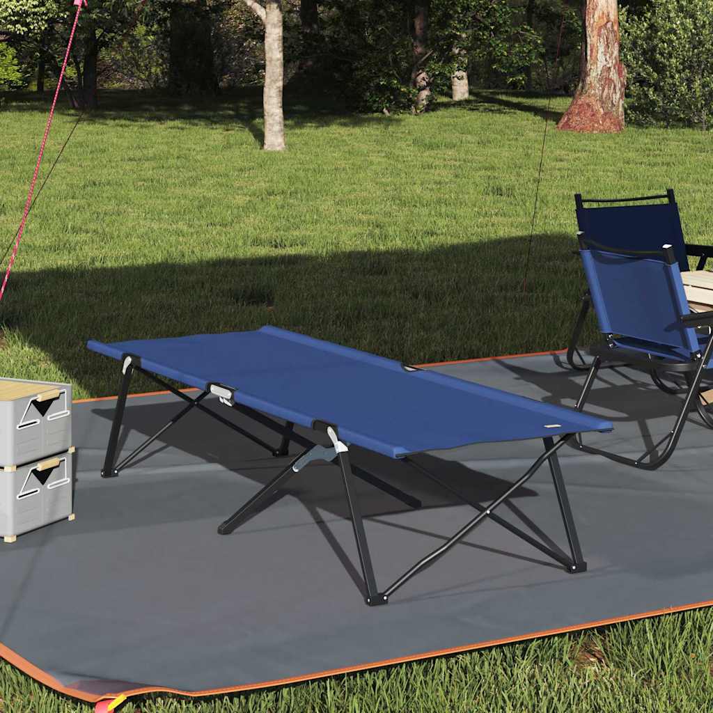 Letto da campeggio pieghevole 2 pz Blu 206 x 76 x 74 cm