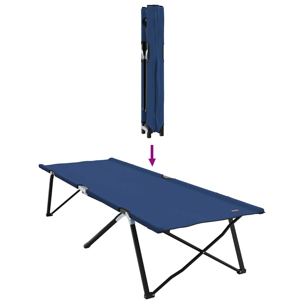Letto da campeggio pieghevole 2 pz Blu 206 x 76 x 74 cm
