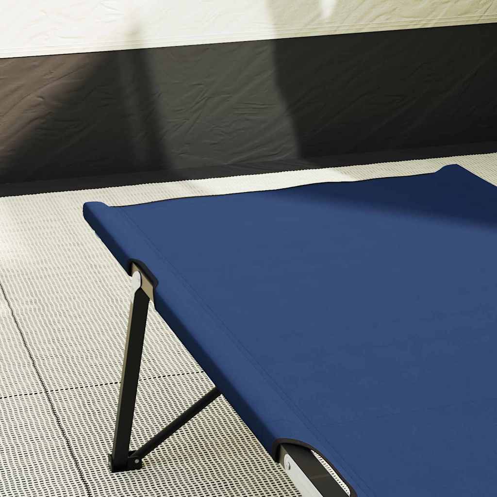 Letto da campeggio pieghevole 2 pz Blu 206 x 76 x 74 cm
