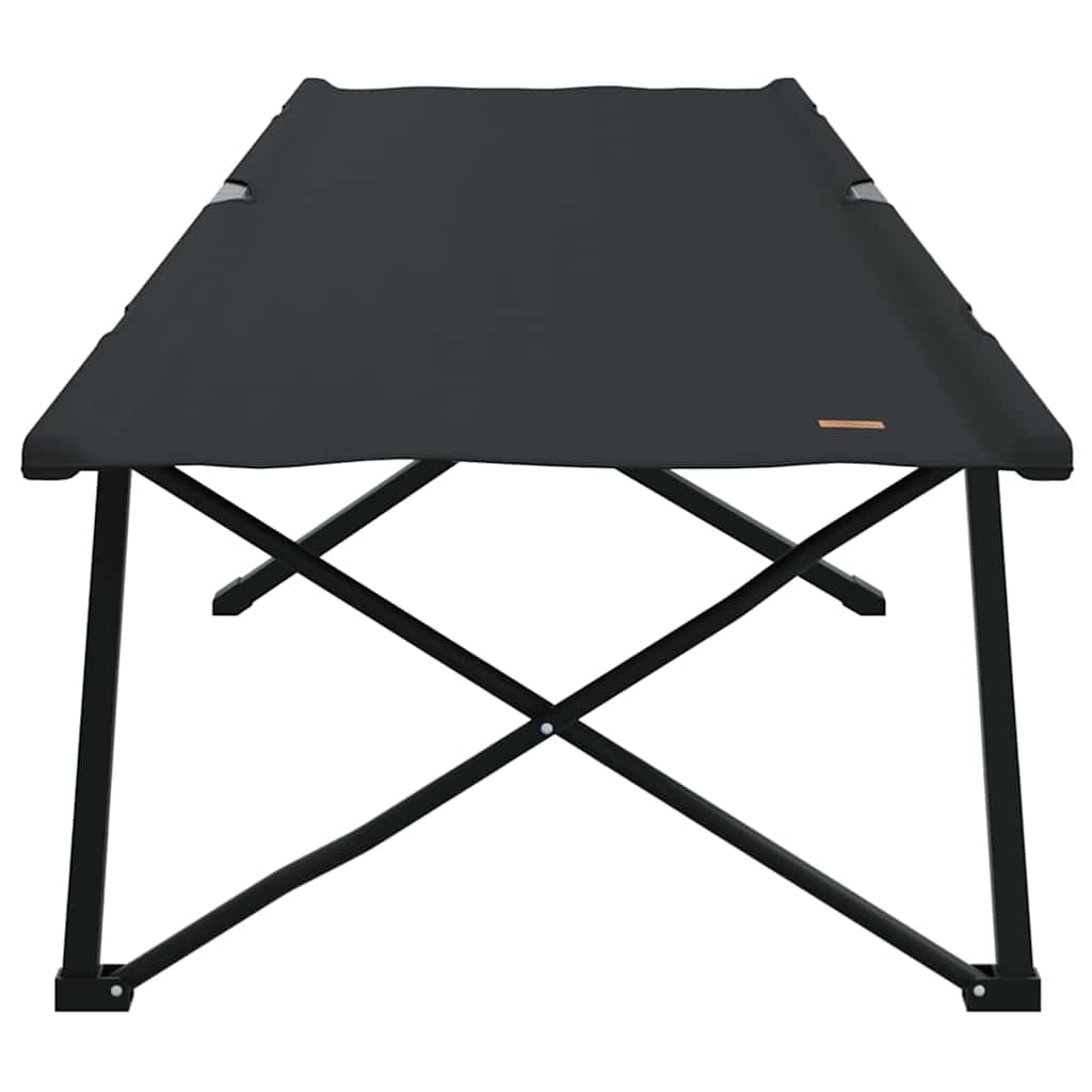 Letto da campeggio pieghevole 2 pz Nero 206 x 76 x 74 cm