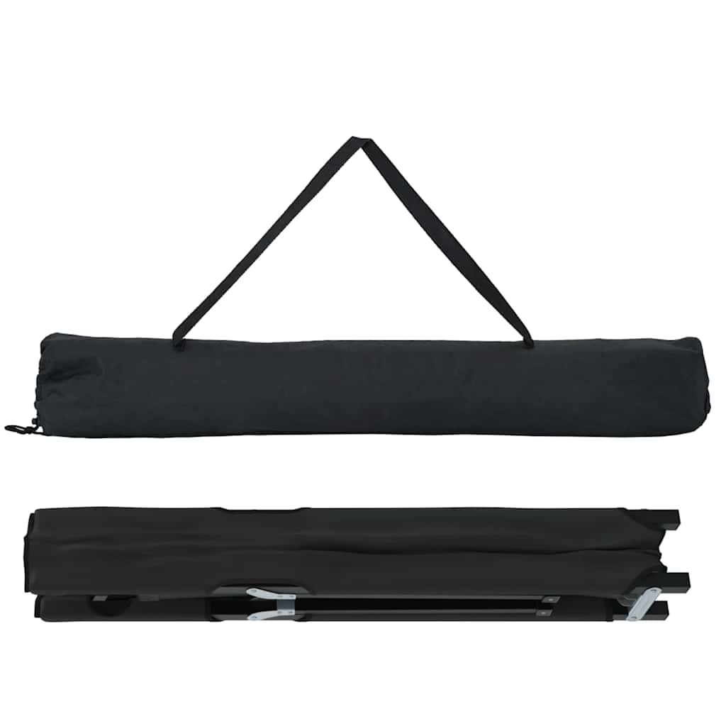 Letto da campeggio pieghevole 2 pz Nero 206 x 76 x 74 cm